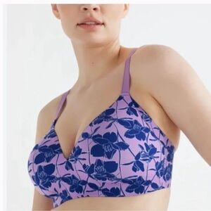 Knix Wingwoman Contour Bra in Violet Magnolia Size 6 Fits sizes 32DD, 32E, 34DD